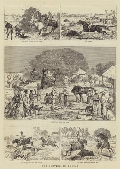 Svinejagt i Bengalen af Alfred Chantrey Corbould