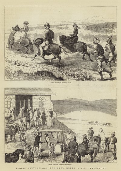 Indian Sketches, på Peer Merde Hills, Travancore af Alfred Chantrey Corbould