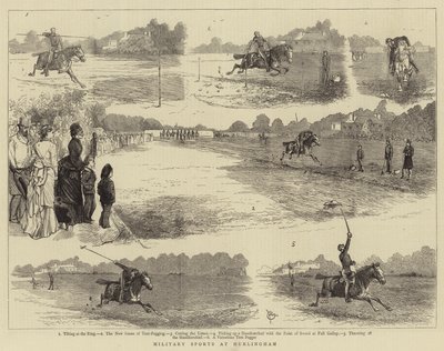 Militærsport i Hurlingham (gravering) af Alfred Chantrey Corbould