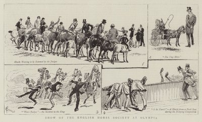 Udstilling af English Horse Society på Olympia af Alfred Chantrey Corbould