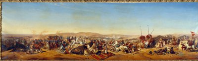 Erobring af Algeriet (1830-1847): "" Tilfangetagelse af Smalah (Smala) af Abd el Kader (Abd-el-Kader eller Ibn Muhyi al-Din al-Hasani) (1807-1883) af hertugen af ​​Aumale i Taguin af Alfred Charles Ferdinand Decaen