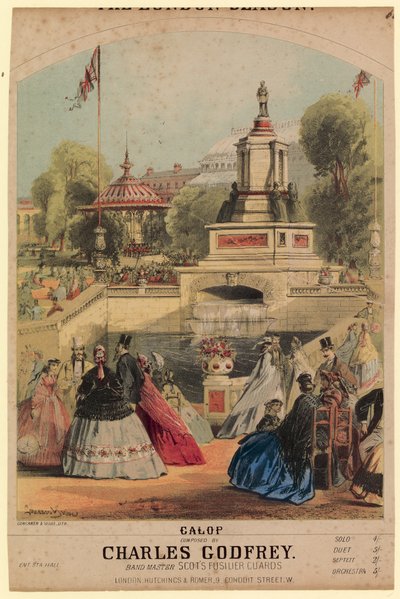 Galop. Viser Royal Horticultural Society-haven skabt til at falde sammen med 1862-udstillingen af Alfred Concanen