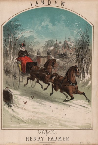 Tandem (farve litho) af Alfred Concanen