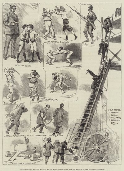 Grand Military Assault at Arms i Royal Albert Hall til fordel for den egyptiske krigsfond af Alfred Courbould