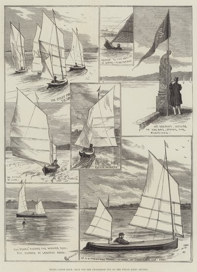 Royal Canoe Club, Race for Challenge Cup på Welsh Harp, Hendon af Alfred Courbould