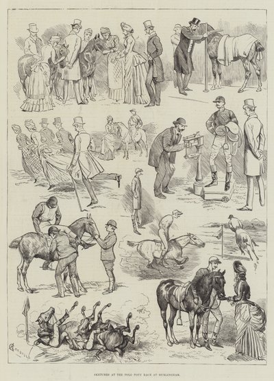 Skitser ved Polo Pony Race i Hurlingham af Alfred Courbould
