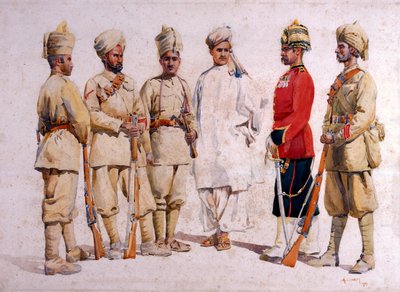 Soldater fra den 19. Punjabis Afridi fra Tirah, illustration til 