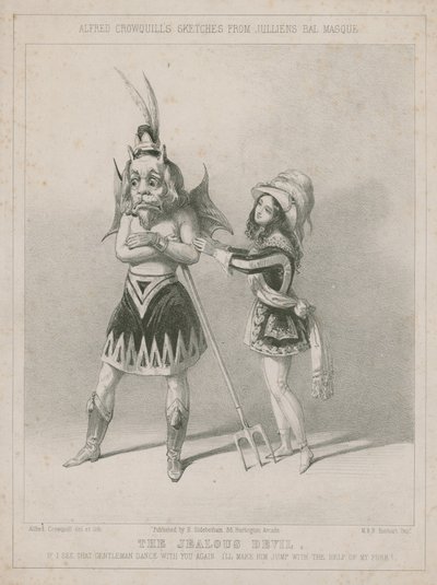Alfred Crowquill skitserer fra Julliens bal maske: Den jaloux djævel af Alfred Crowquill