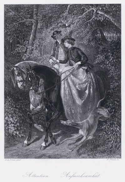 Opmærksomhed (gravering) af Alfred Dedreux