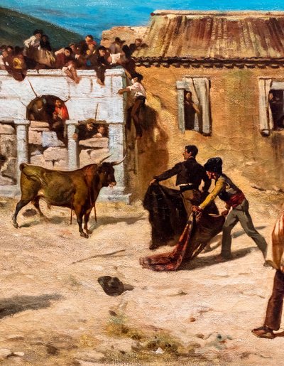 Kampen om novillos, detalje af Alfred Dehodencq