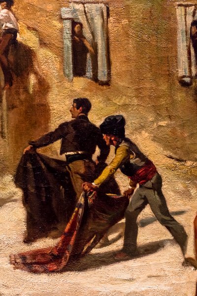 Kampen om novillos, detalje af Alfred Dehodencq