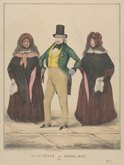 Vive la France, fransk stil på Broadway, 1840. af Alfred E. Baker