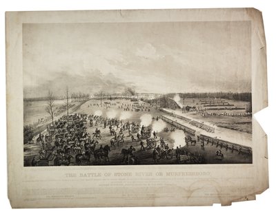 Slaget om Stone River eller Murfreesboro, 1863 af Alfred E. Mathews