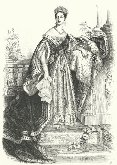 Dronning Victoria (gravering) af Alfred Edward (after) Chalon