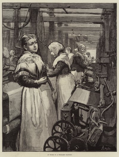 På arbejde i en uldfabrik af Alfred Edward Emslie