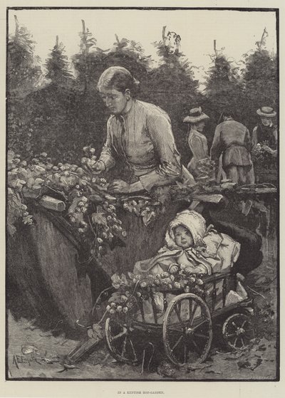 I en Kentish Hop-Garden af Alfred Edward Emslie