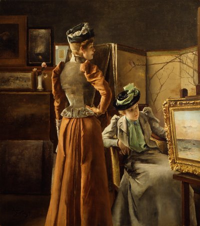 Besøg i studiet af Alfred Emile Stevens