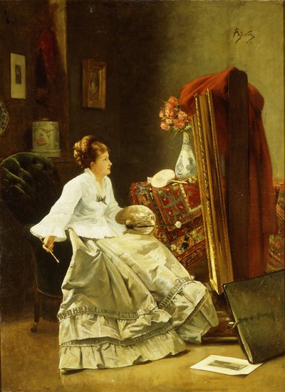 Kunstner på arbejde af Alfred Emile Stevens