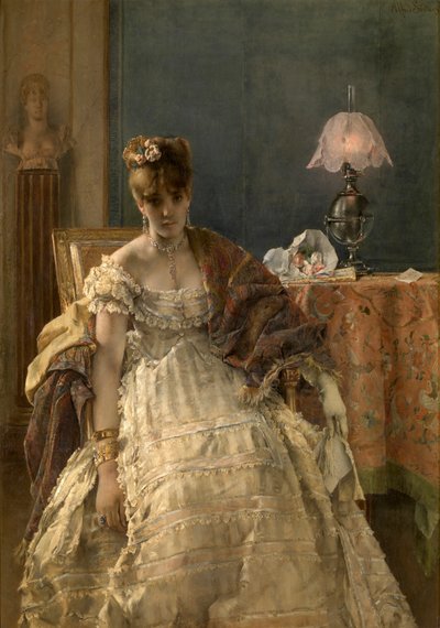 Desperat (olie på panel) af Alfred Emile Stevens