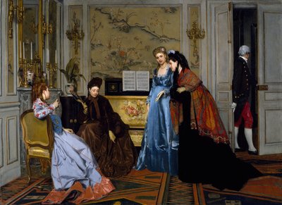Elegante figurer i en salon, uden dato af Alfred Emile Stevens