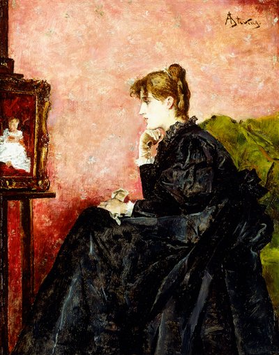 Dame i sort, af Alfred Emile Stevens