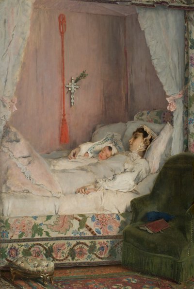 Une mère (En mor), ca. 1870 (olie på panel) af Alfred Emile Stevens