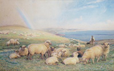 On the Hillside in Spring, Amberley, 1888 (wc) af Alfred Fitzwalter Grace