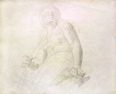 Studie af en figur, ca. 1850 (blyant på papir) af Alfred George Stevens