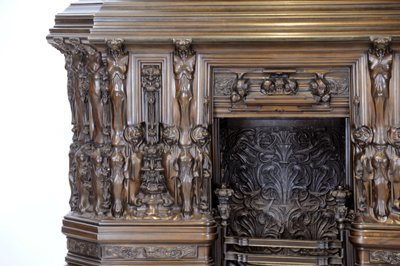 Detalje af Sam Wilson-skorstensstykket, ca. 1908-14 (bronze) af Alfred Gilbert