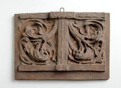 Maquette til dobbeltpanelet af løv til kronen på figuren af velgørenhed på Alexandria Memorial, ca. 1932 (bronceret gips) af Alfred Gilbert