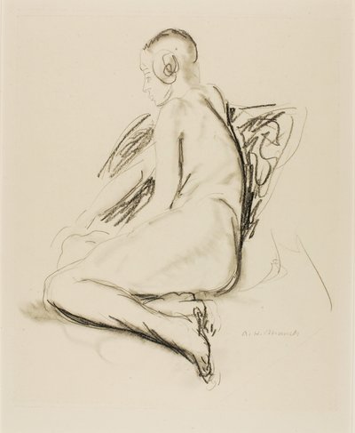 Siddende nøgen af Alfred H. Maurer