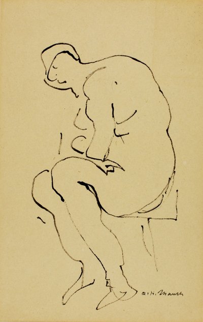 Siddende nøgen af Alfred H. Maurer