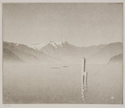 Comosøen (akvatint) af Alfred Hartley