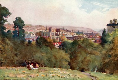 Bristol, fra Clifton Observatory (farve litho) af Alfred Heaton Cooper
