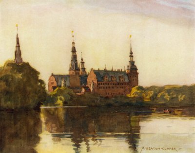Denmark: Frederiksborg Castle (colour litho) af Alfred Heaton Cooper