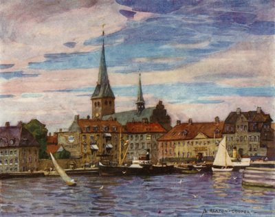 Danmark: Helsingør, Shakespeares "Helsingør" (farvemedlemmer) af Alfred Heaton Cooper