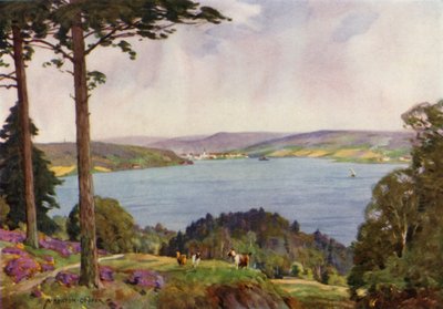 Denmark: Vejle Fiord, South Jutland (colour litho) af Alfred Heaton Cooper