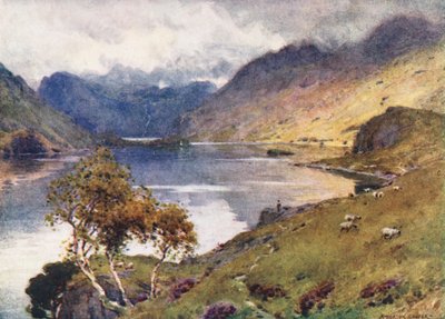 Lake District: Crummock Water og Buttermere (farvelitografi) af Alfred Heaton Cooper