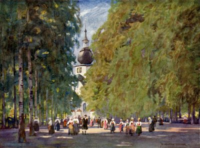 Leksand Kirke af Alfred Heaton Cooper