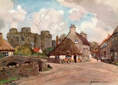 Nunney Village and Castledani af Alfred Heaton Cooper