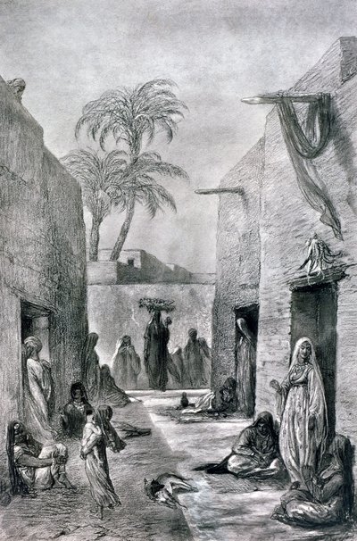 A Street of Almees egyptiske dansende piger, Egypten, 1872 af Alfred Henri Darjou