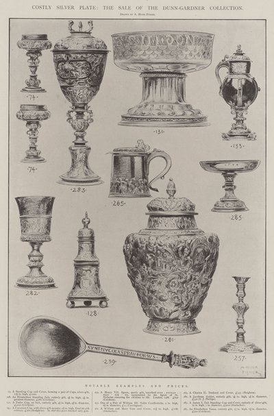 Kostbar sølvplade, udsalg af Dunn-Gardner Collection af Alfred Hugh Fisher