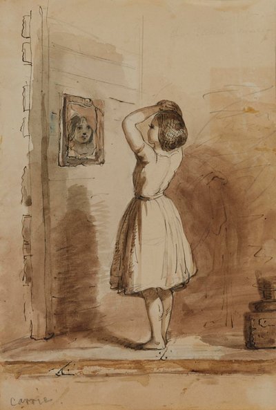 Carrie. Toilettet – på »Broken Mirror« af Alfred Jacob Miller