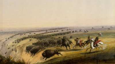Bisonjagt af Alfred Jacob Miller