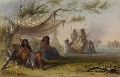 Indianerlejr af Alfred Jacob Miller