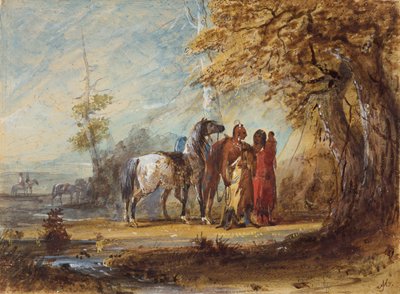 Indian Family, ca. 1837 (blyant, akvarel og gouache på papir) af Alfred Jacob Miller
