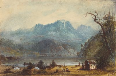 Lake Scene, Wild River Mountains, ca. 1837 (akvarel på papir) af Alfred Jacob Miller