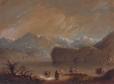 Lake, Wind River Mountains, ca. 1837 (akvarel på papir) af Alfred Jacob Miller