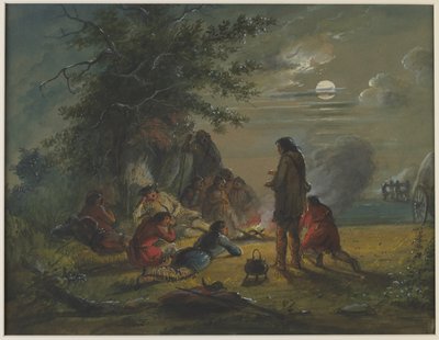 Måneskin – Lejrscene af Alfred Jacob Miller