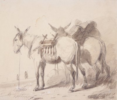 Mule Equipment, ca. 1837 (blyant og vask på papir) af Alfred Jacob Miller